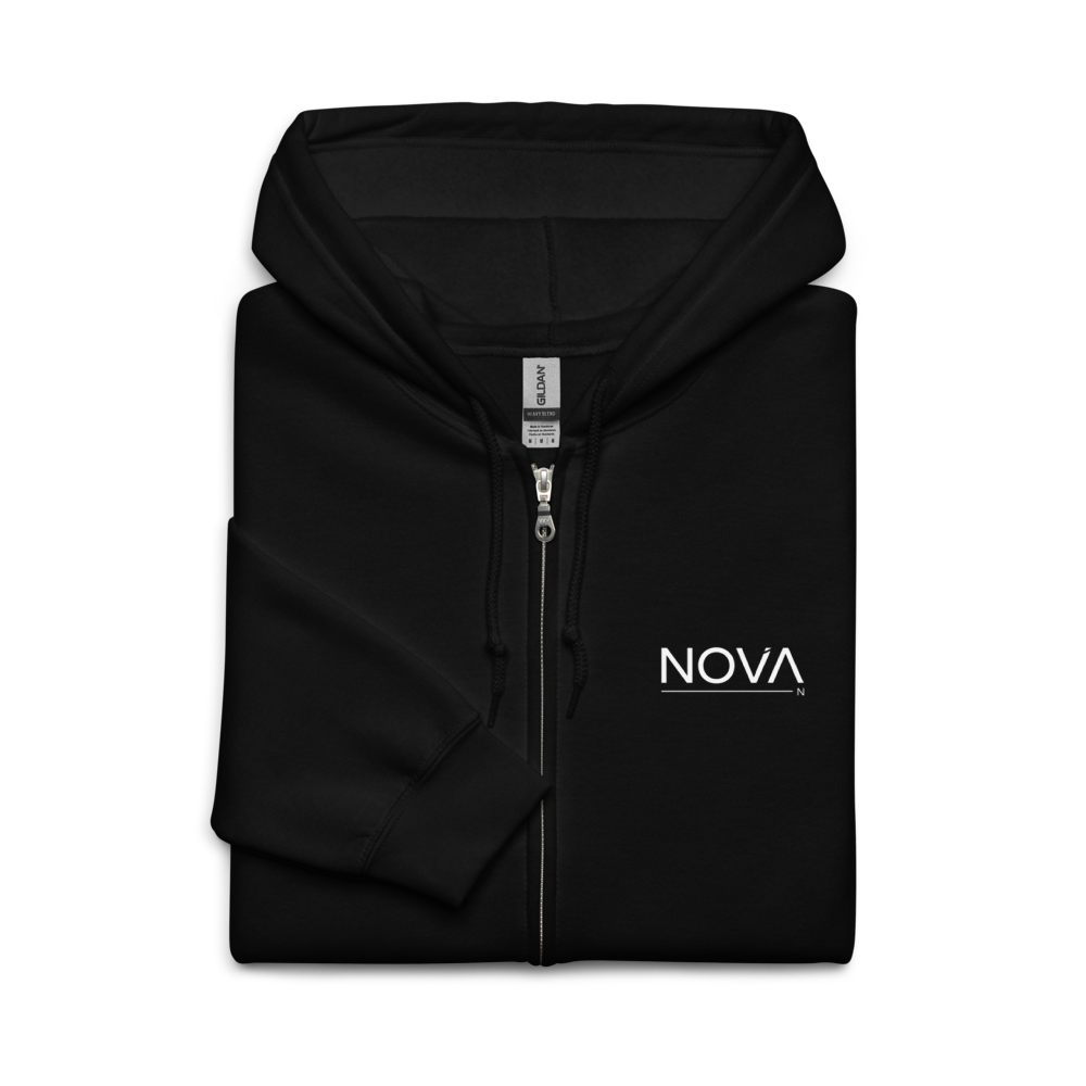 Nova Signature Hoodie con Zip - Black