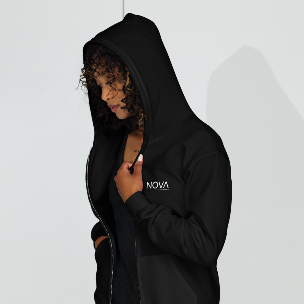 Nova Signature Hoodie con Zip - Black