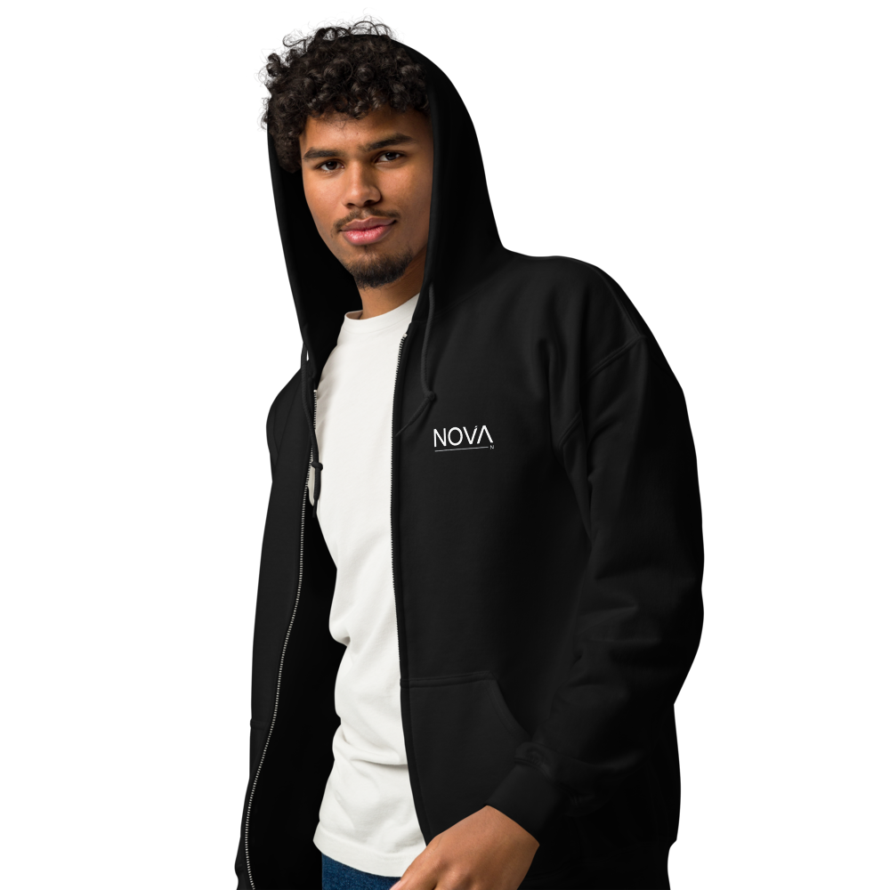 Nova Signature Hoodie con Zip - Black